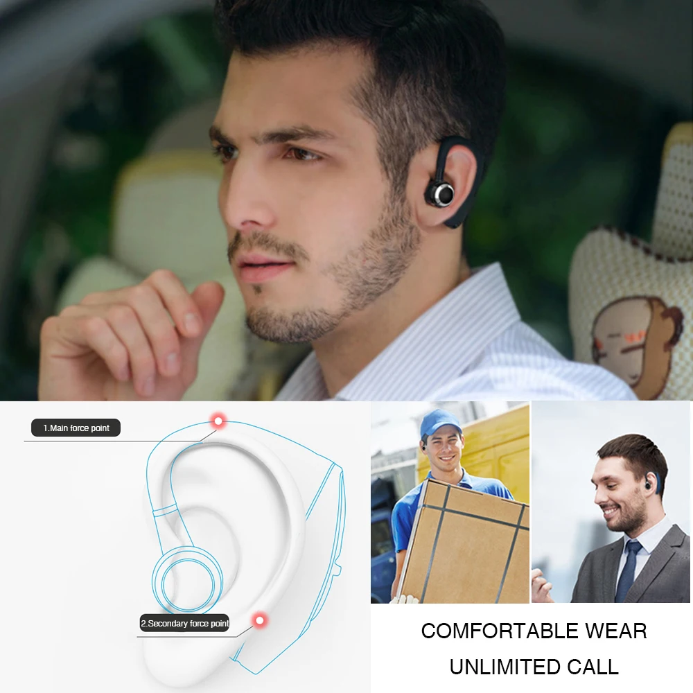 AMTERBEST V12 Беспроводной Bluetooth наушники для спорта вождения гарнитуры вкладыши Шум