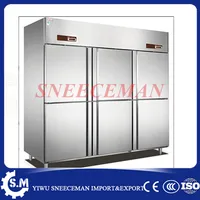 Six-door stainless steel kitchen freezer, console, freezer, kitchen refrigeration equipment