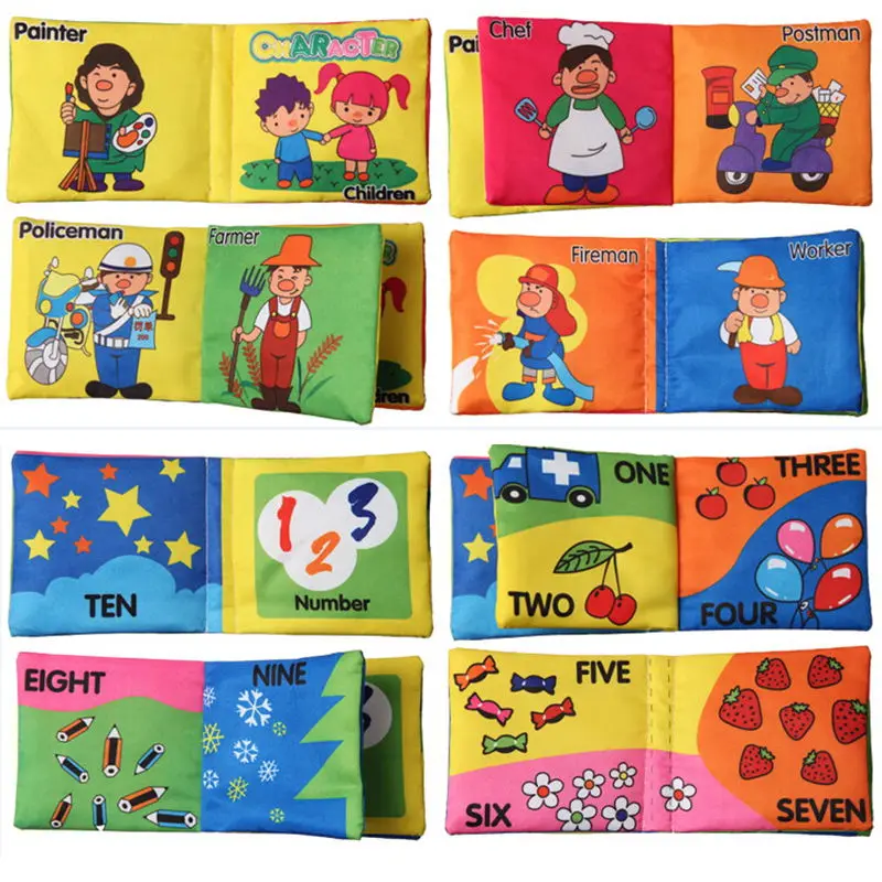 Soft Cloth Books Rustle Sound Infant Educational Learning Stroller Rattle Toy Newborn Crib Bed Baby Children Toys 0-12 month | Игрушки и