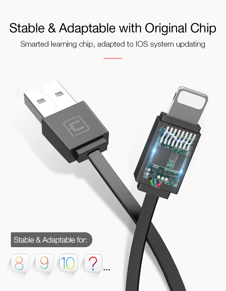 Cafele Выдвижной USB кабель для iPhone X Xs Max Xr 8 7 6 6s Plus Быстрая зарядка зарядное устройство кабель для Lightning 1 м