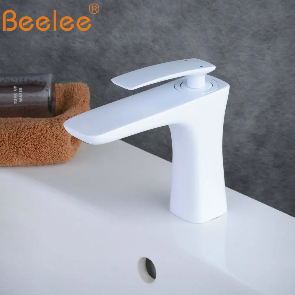 Beelee ванная комната краны смеситель белый кран раковина чаша нажмите