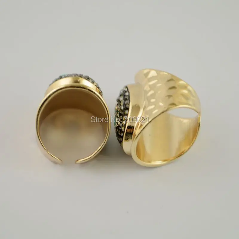 Подвески ~ 5 шт. кольцо золотого цвета ПАВЕ Стразы для глаз ракушки ювелирные