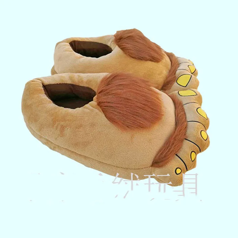 Retro Hobbit Great Foot Slippers Winter Home Savage Indoor Warm Slip-proof Plush Cotton Slippers men women couples womens shoes