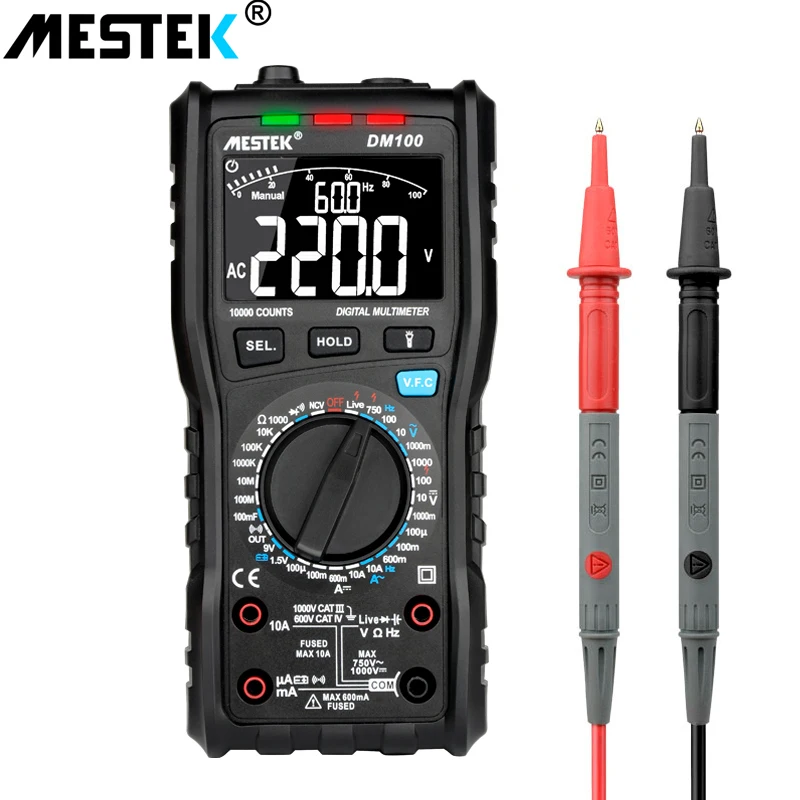 MESTEK DM100 цифровой мультиметр Высокая скорость идентификации Тестовое значение