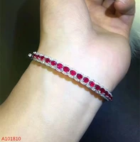 kjjeaxcmy fine jewelry 925 pure silver inlaid natural ruby female bracelet support test