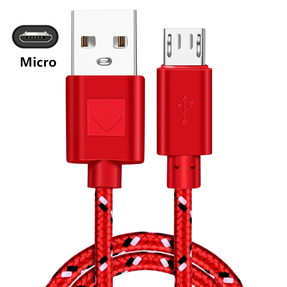 Red Micro Олаф нейлоновый Плетеный Micro USB кабель синхронизации данных USB зарядное устройство кабель для samsung HTC, Huawei, Xiaomi телефона Android кабели быстрой зарядки - Цвет: Red Micro