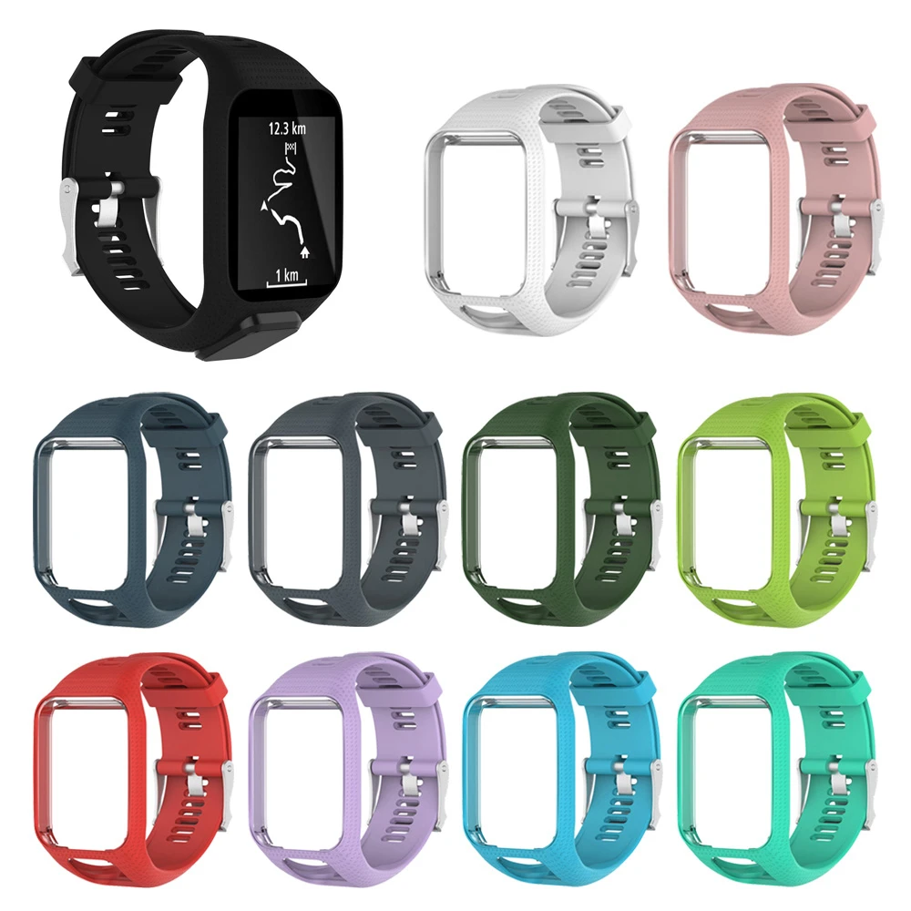 Силиконовый ремешок для часов рамка TOMTOM Runner 2 3 Spark / Glfer Adventurer GPS Watch 11 цветов |