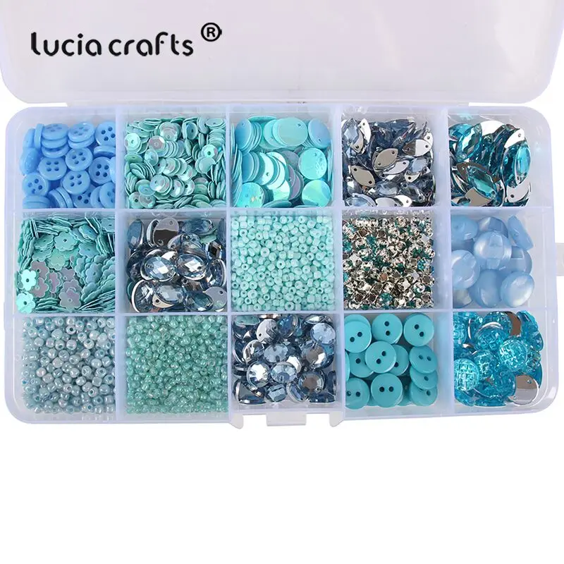 Color 2 1Box 2-18mm Mixed Shapes Sew On Beads Buttons Sequin Rhinestone Craft For DIY Jewelry Making Garment Dress Shoe Caps Accessories - Цвет: Color 2