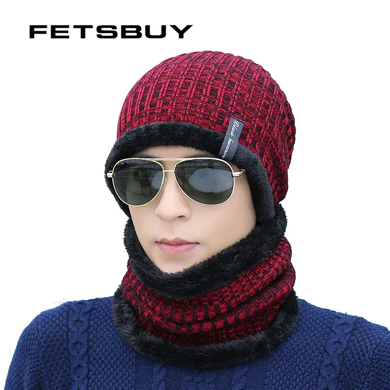[FETSBUY] Зимние шапки Скалли зимняя шапка бини для мужчин женский шерстяной шарф