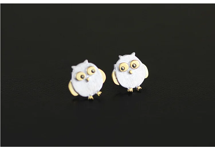 S925 Sterling Silvery Ear Studs Owl Earrings Female Jewelry | Украшения и аксессуары