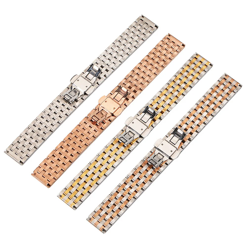 Высокое качество браслет для наручных часов из нержавеющей стали с двойным пресс