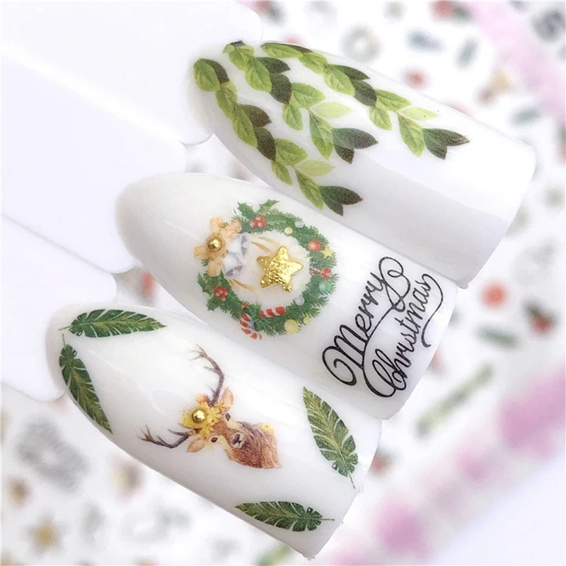 Новое поступление самоклеящаяся Рождественский дизайн ногтей декоративные