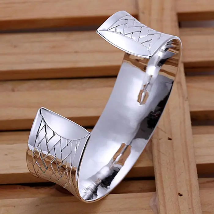 silver plated bangle bracelet 925 jewelry fashion Finished Weaved Bangle tvh dcw | Украшения и аксессуары