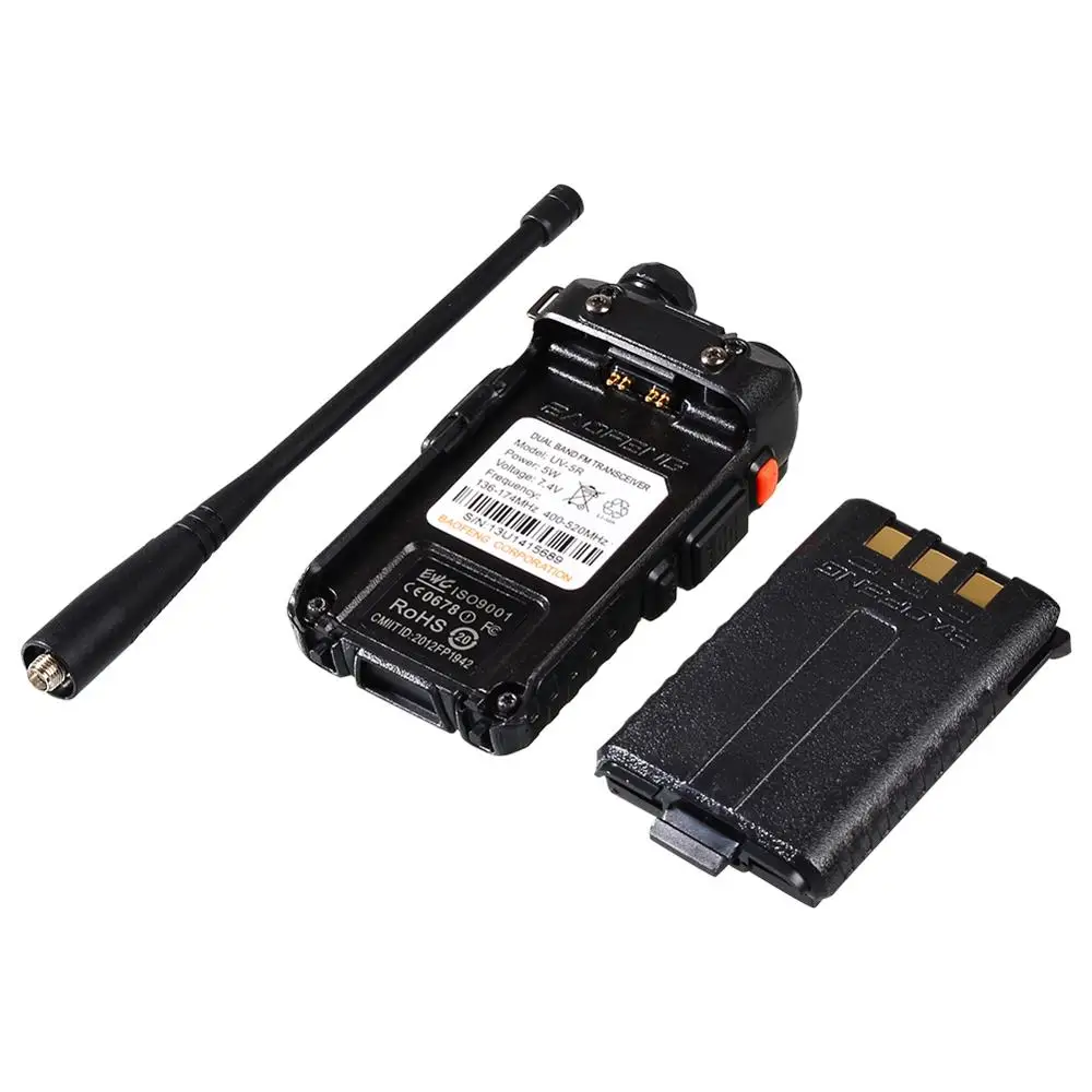 2pcs BAOFENG UV-5R Interphone Walkie Talkie Two Way Radio FM Transceiver Dual-band DTMF VOX Alarm LED Flashlight Key Lock