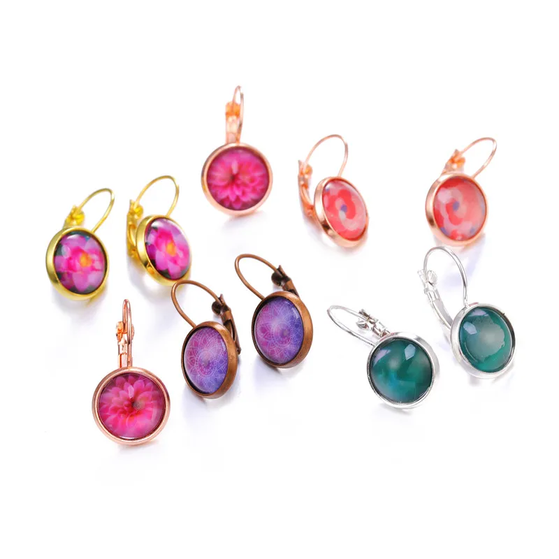 JUYA 10 шт./лот 12 мм крючки для сережек круглые Кабошоны Камея Пустые Базовые