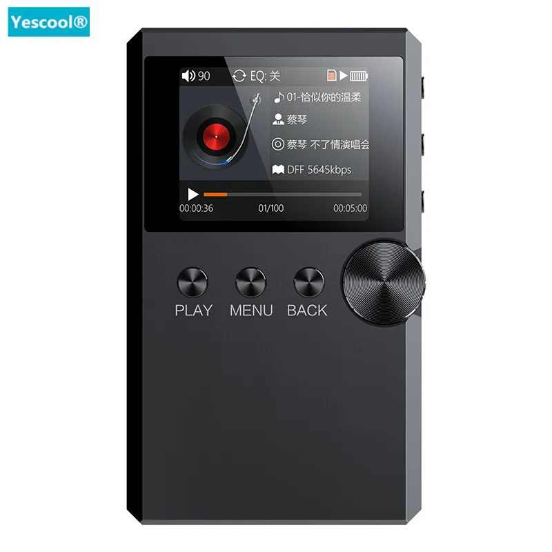 Yescool S5 без потерь hifi Стерео Металл Музыка MP3 плеер мини Спорт walkman 128G TF аудиофил flac DSD полный формат декодирования