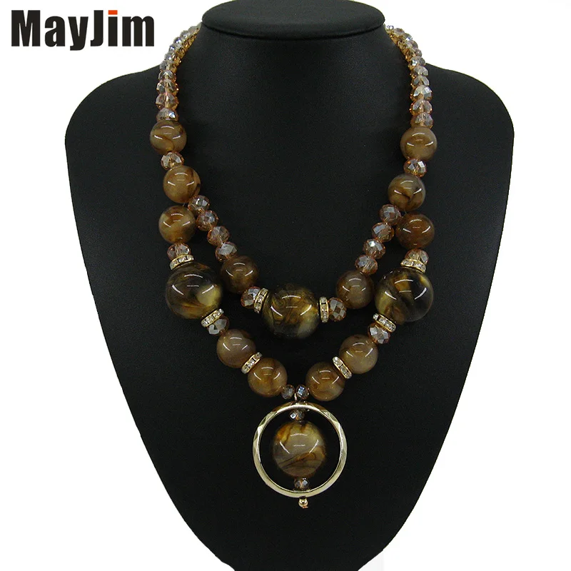 Новый 2021 массивные большие акриловые бусины простое ожерелье для женщин в