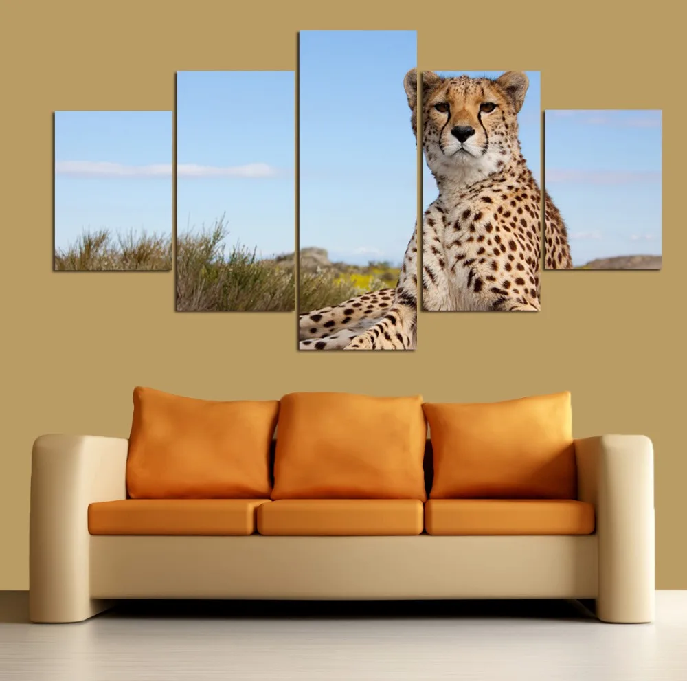 Набор из 5 панелей с леопардовым принтом | Дом и сад