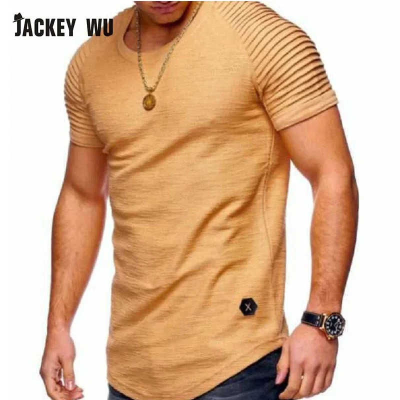 JACKEYWU брендовая мужская футболка 2019 Летняя мода складывающиеся бамбуковые