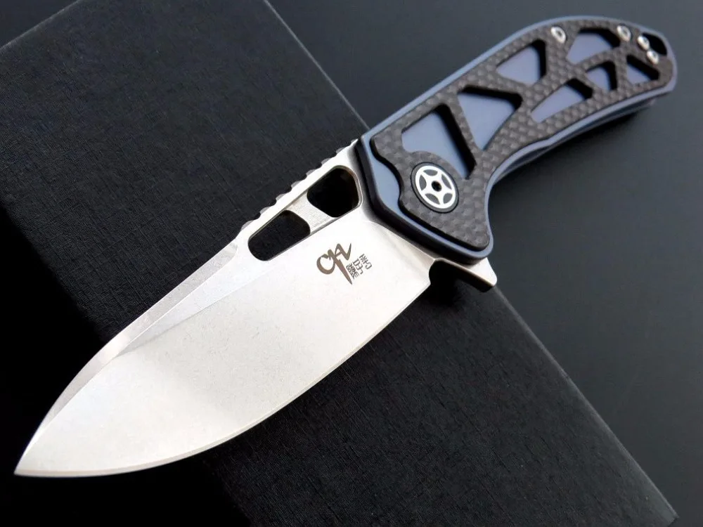 CH3509 D2 складной нож TC4 ручка из углеродного волокна шарикоподшипник для кемпинга