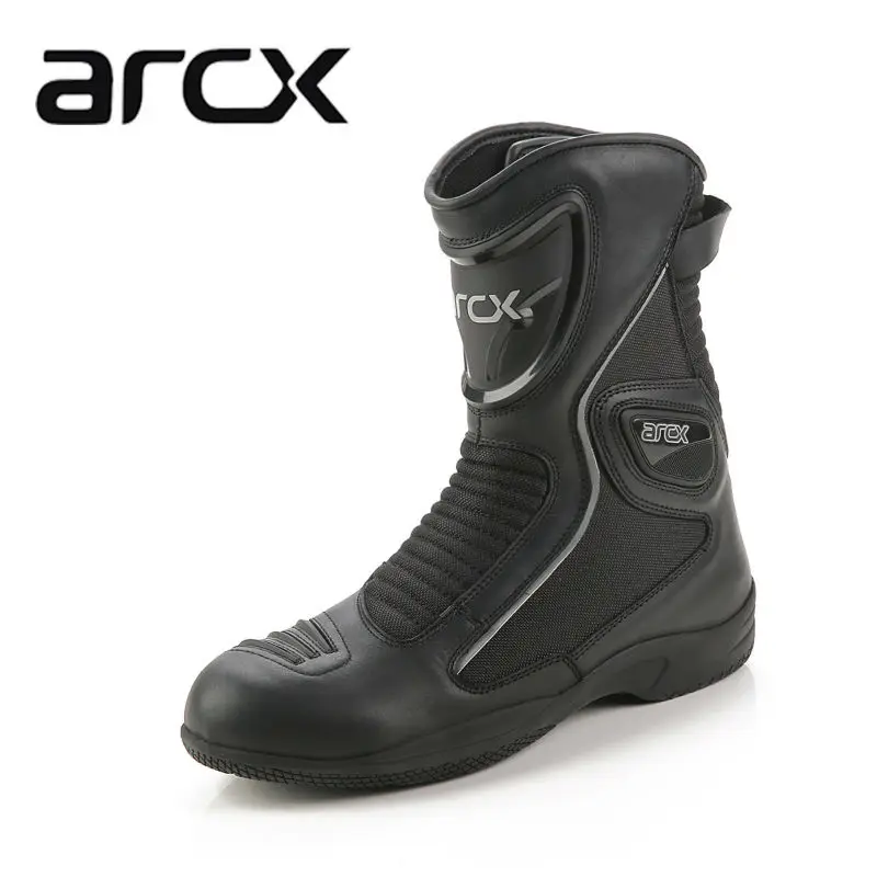 Новая мотоциклетная обувь водонепроницаемый натуральная кожа сапоги Гонки