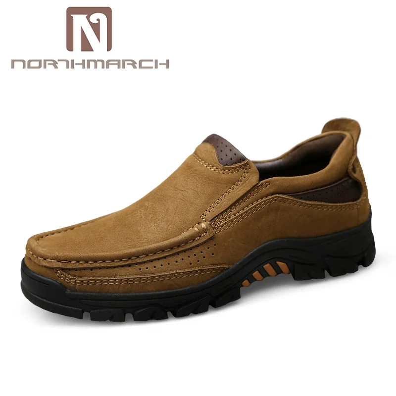 NORTHMARCH Genuine Leather Men Casual Shoes Comfortable Outdoor Hard-Wearing Flats Loafers Moccasins Chaussures Homme | Обувь