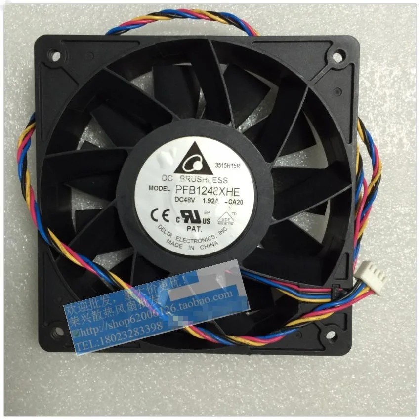 Delta Electronics PFB1248XHE CA20 постоянного тока 48В 1.92A 120x120x38 мм 4 провод Сервер вентилятор