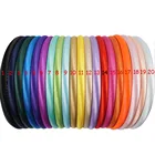 1020 шт.партия, 20 цветов, 10 мм, однотонные Сатиновые повязки на голову для маленьких девочек, детские жесткие повязки на голову, аксессуары для волос