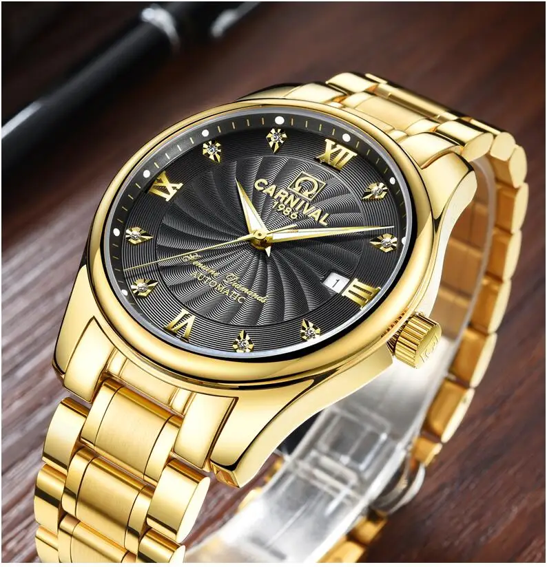 Топ бренд автоматические механические мужские часы Дата Аналоговый дисплей