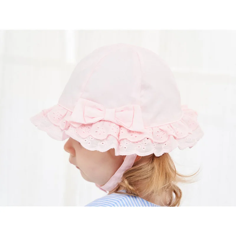 Pink Bucket Hat Baby Girl Summer Sun Cap Cotton Breathable Comfort Fisherman Chin Strap Stay On Basin Bonnet for Park Beach | Детская