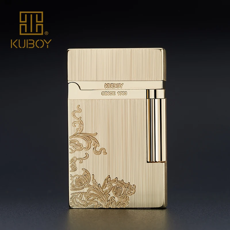 Высококачественная брендовая газовая зажигалка KUBOY белая матовая никелевая