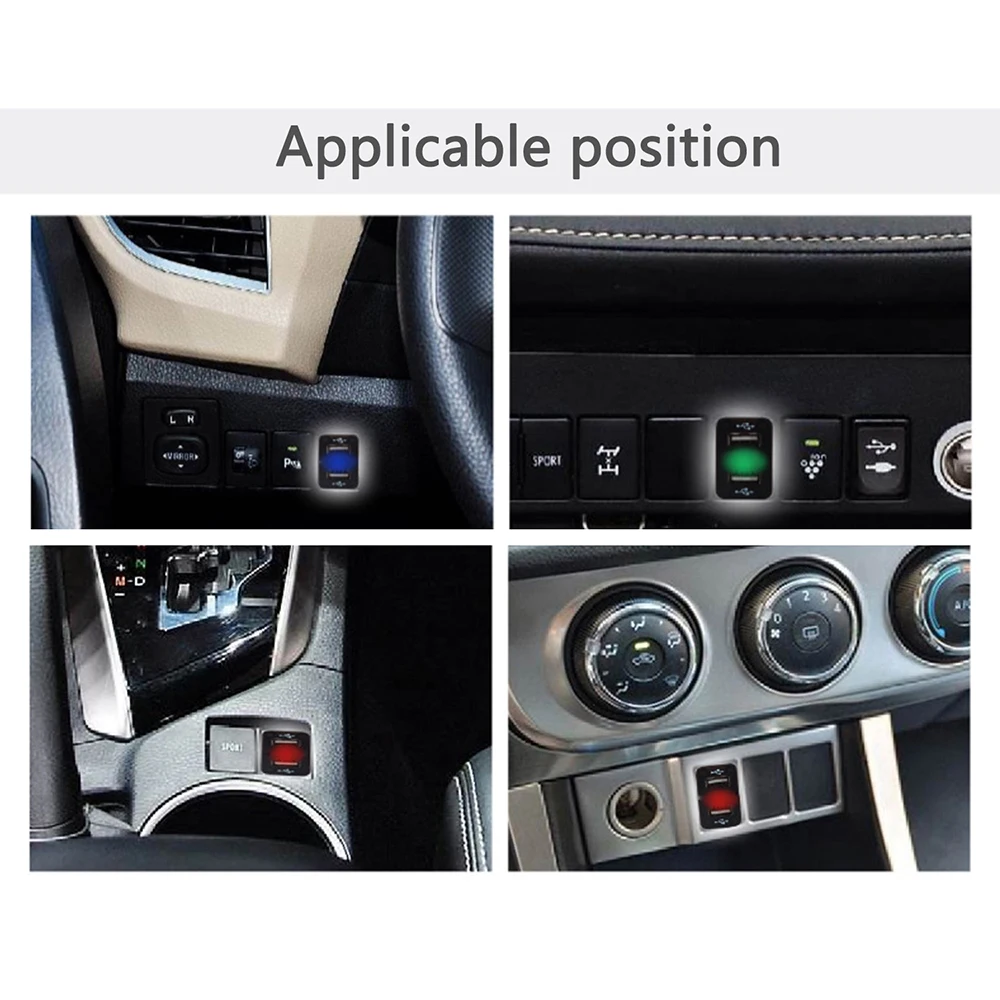 

12V Car Dual blutooth Car Dual USB Charger Mini Cigarette Lighter Socket Car Dual USB Socket Car for Toyota
