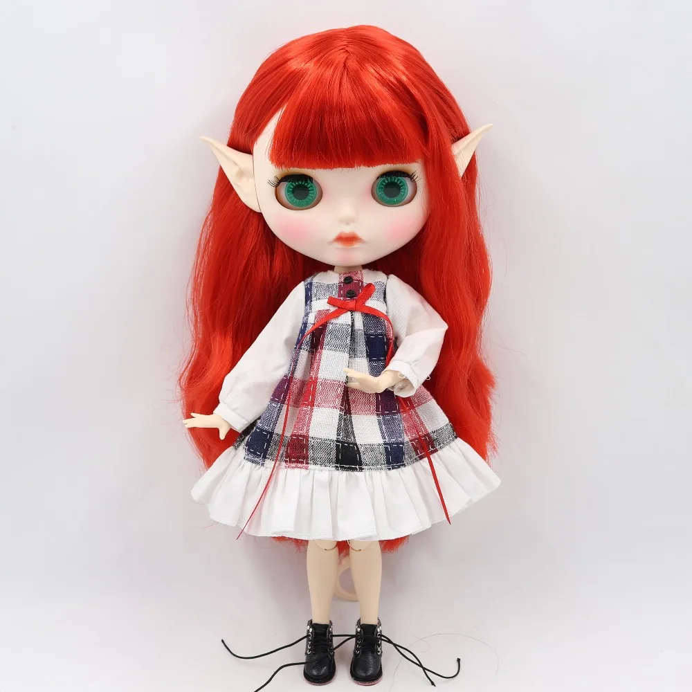 Ледяная кукла DBS Blyth 1/6 bjd белая кожа сустав тело прямые красные волосы матовое