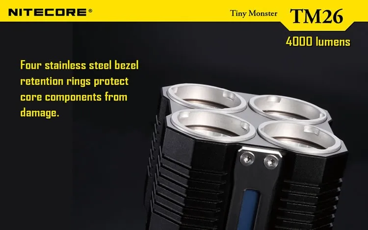 Nitecore TM26 0," lcd 4* Cree XM-L2 4000 люменов светодиодный светильник-вспышка с мультирежимной памятью O светодиодный светильник с батареей 4*18650
