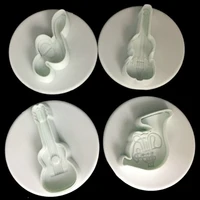 4pcsset music note plastic cookie cutters baking pastry tools chocolate candy molds biscuit cake decorating tools