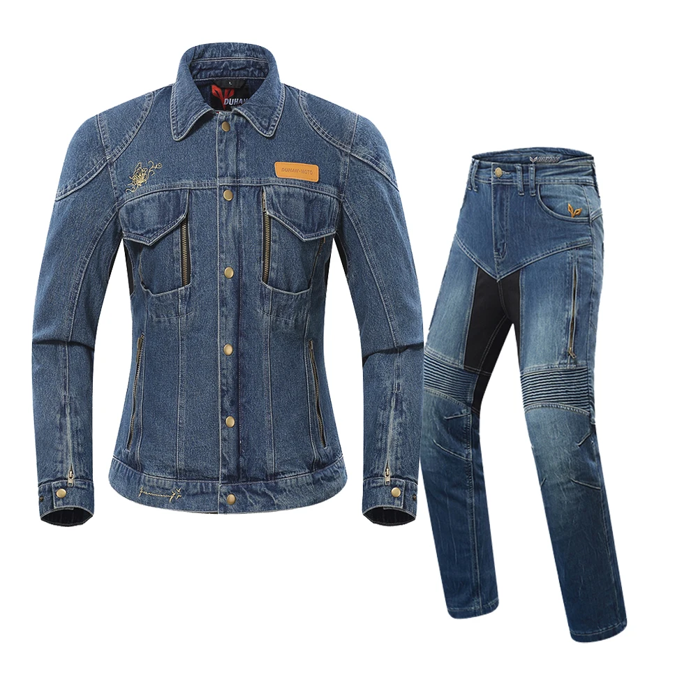 DUHAN мотоциклетная куртка для женщин Chaqueta Moto джинсовая дышащая верховой езды