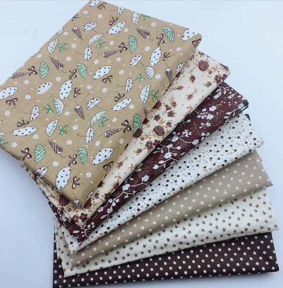 50X50CM 7PCS Цветочный набор для шитья, набор для самостоятельного изготовления женских сумок, набор для подушки, 7 шт., набор коричневого цвета - Цвет: 50X50CM 7PCS