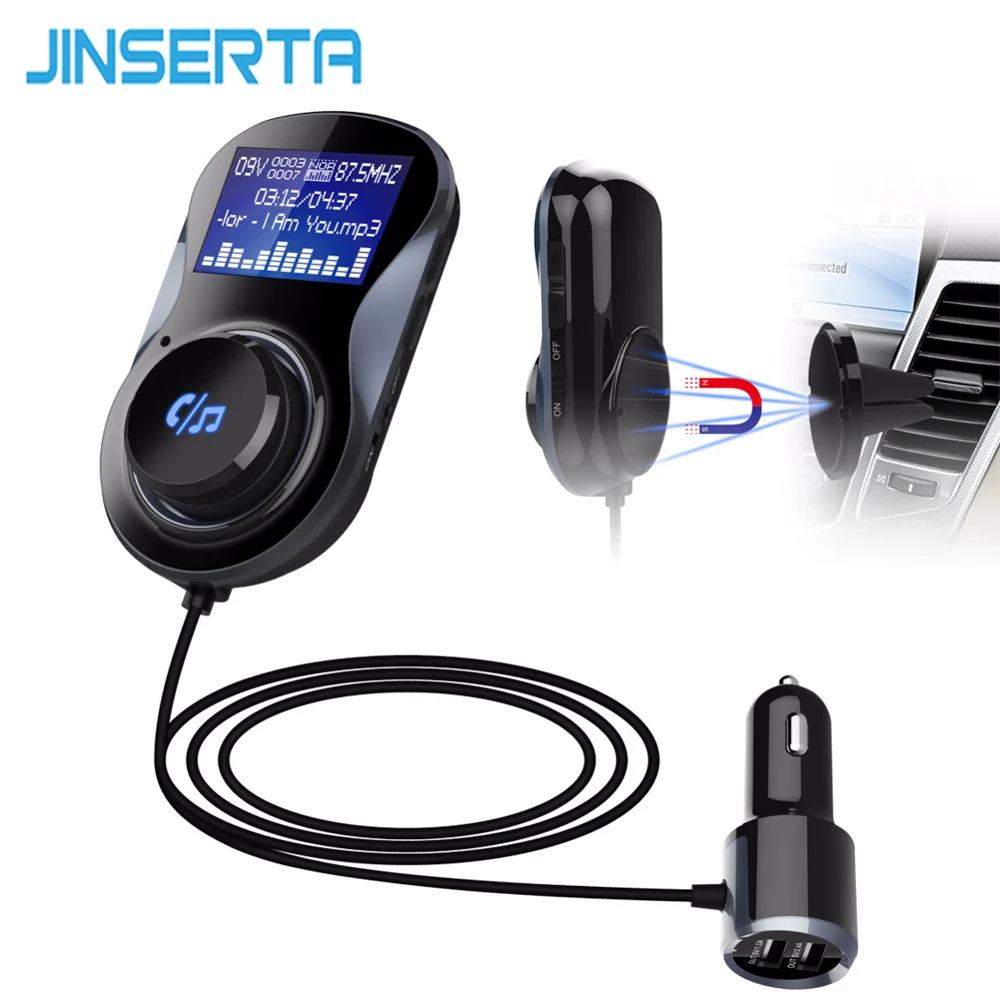 FM модулятор JINSERTA автомобильный с Bluetooth 2 USB порта|fm modulator|wireless fm modulatorcar mp3 |