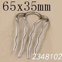 White K 65x35mm 5 шт./лот, ретро Расческа с 4 зубами, аксессуары для волос, серебряная/Золотая цветная Шпилька, Винтажная заколка для волос, ювелирное изделие - Окраска металла: White K 65x35mm
