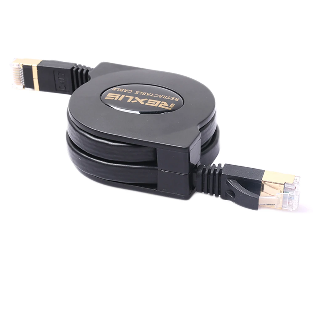 Выдвижной Ультра Плоский позолоченный Ethernet кабель cat 7 10 Gigabit RJ45 для модемного