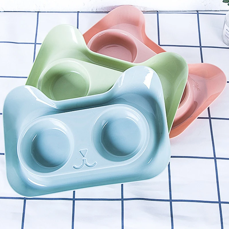 Двойная миска из нержавеющей стали для собак и кошек дизайн без разлива корм