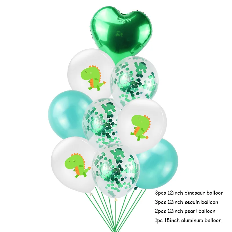 Balloon 9pcs 10 шт. 12 дюймов мультфильм серии динозавров латексные шары День Рождения Вечеринка для малышей украшения для детской вечеринки - Цвет: Balloon 9pcs
