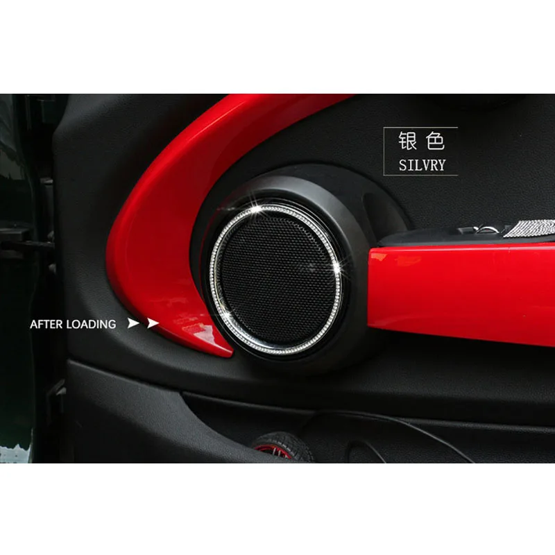 2X автомобильный Кристалл Круг динамик решетка крышка Накладка подходит для Mini