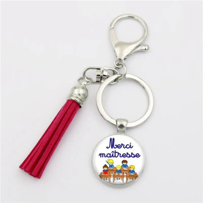 Спасибо учителю время брелок с драгоценностью сплав Кепка плюшевый кисточкой