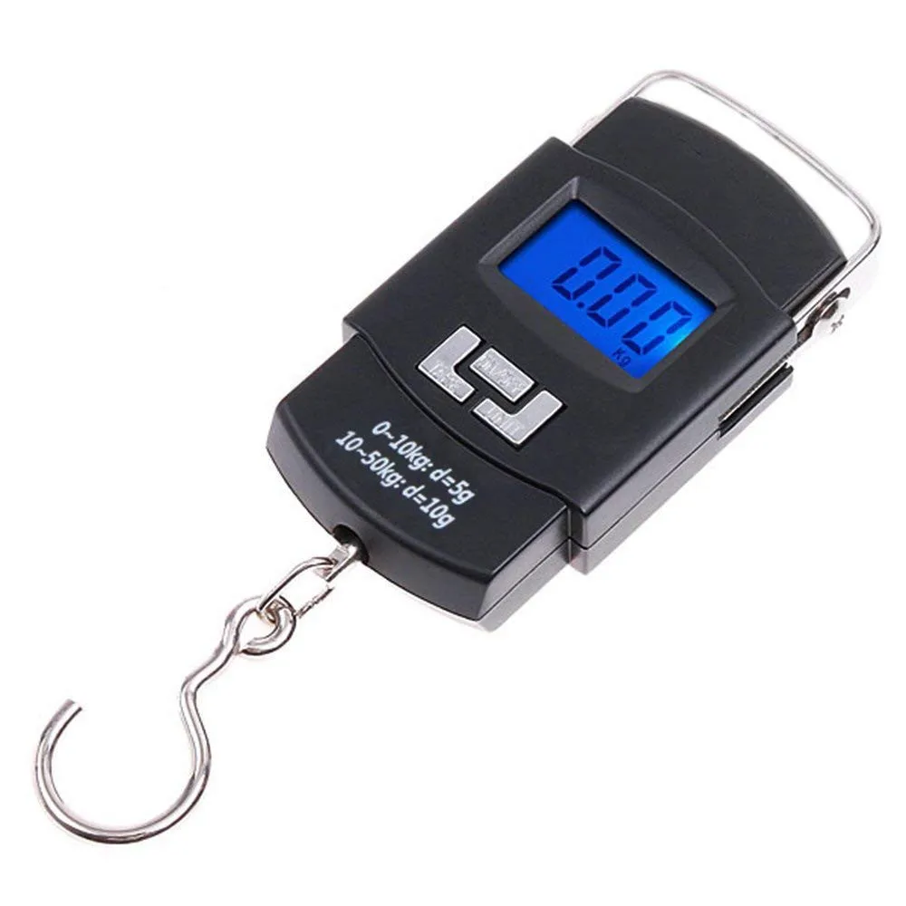 

50KG/110LB 10g Electronic Portable Digital Scale Hanging Hook Fishing Travel Luggage Weight Scale for Baggage Balance Steelyard