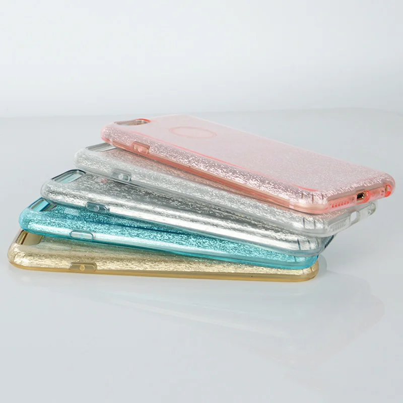 Kisstop 3 in 1 Bling Card Clear PC Hard Phone Case For iPhone X 7 8 6 6S Shining Back Cover 6s Plus Coque Capa |
