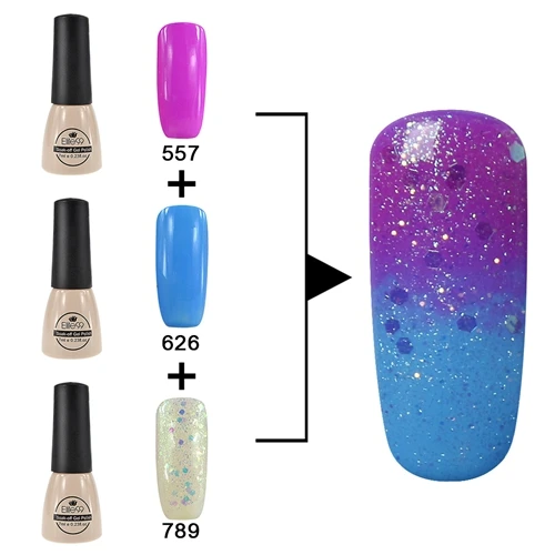 ZH-C043 Elite99 3 шт. Гель-лак Vernis 7 мл Гель-лак для ногтей кисть основа верхнее покрытие Vernis полуперманентный УФ-гель-эмаль DIY маникюрный салон - Цвет: ZH-C043