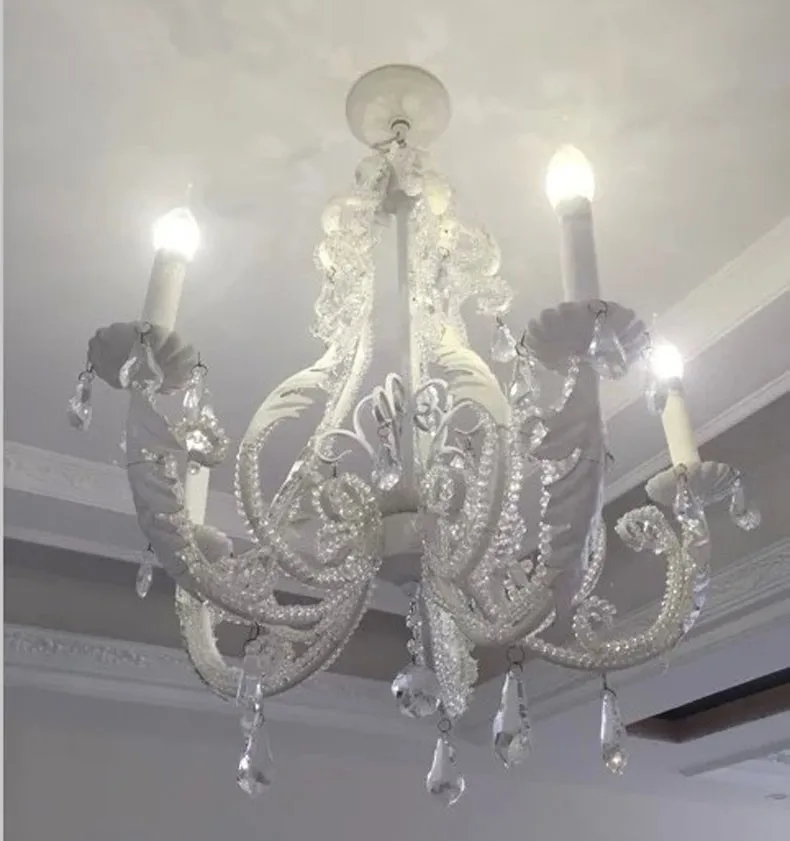 Французский Ретро Железный светодиодный подвесной светильник люстры s Lustre кристалл столовая светодиодная люстра светильник ing светодиодный подвесной светильник