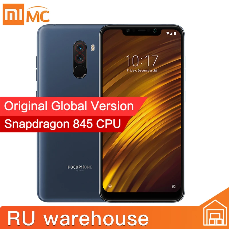 Глобальная версия Xiaomi POCOPHONE F1 6 GB 64 Смартфон Snapdragon 845 Octa Core 18 &quot2246x1080 FHD LiquidCool AI
