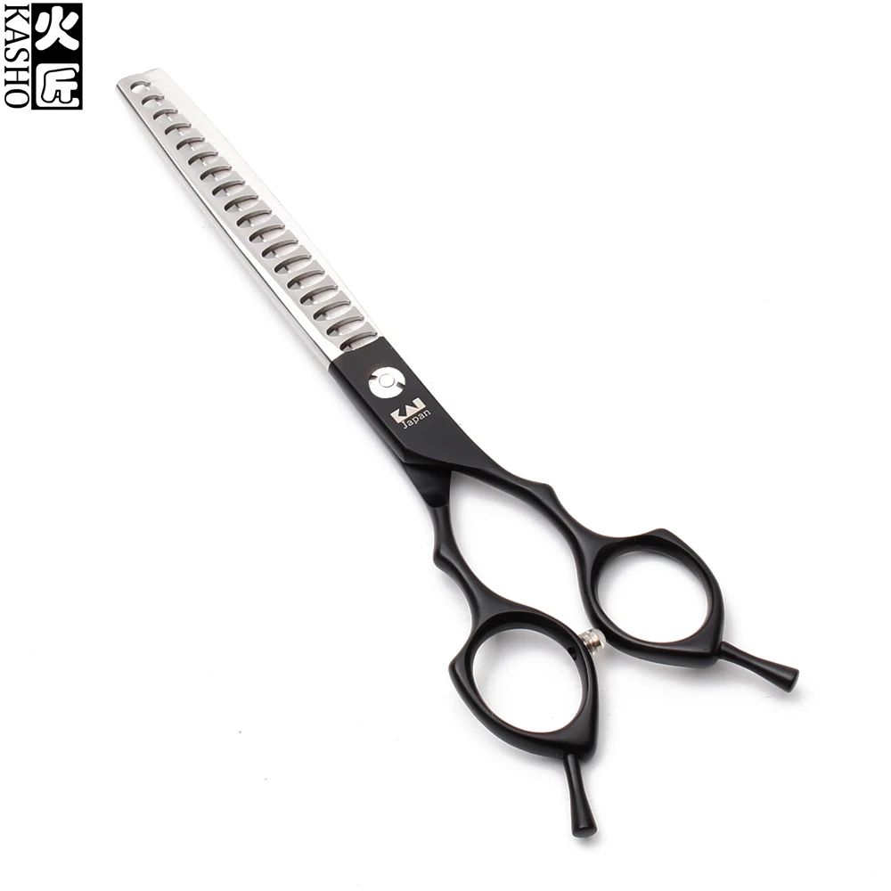 6.5In. 440C Kasho черный прямой сдвиг филировочные ножницы вниз Изогнутые Ножницы